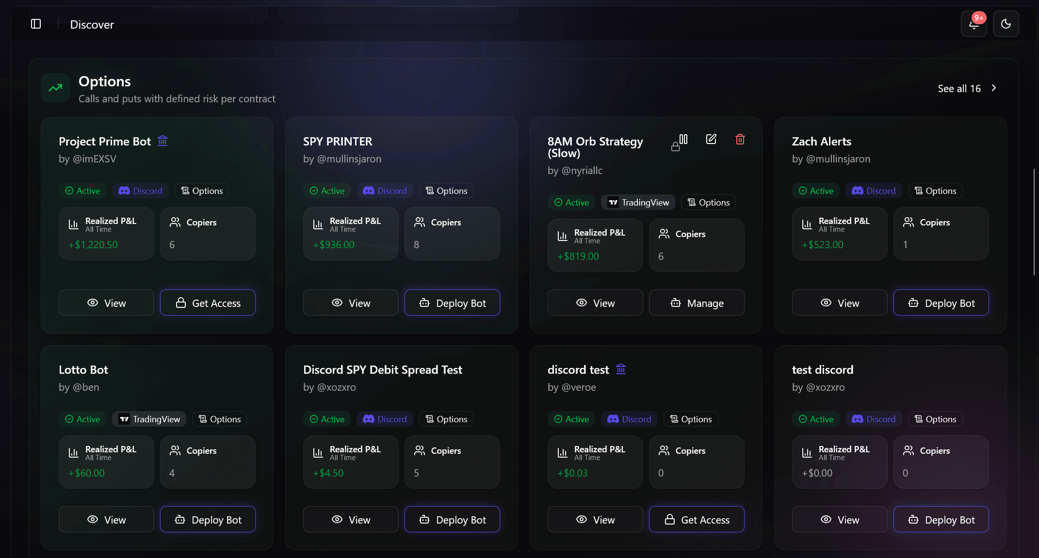 The Nyria strategy marketplace